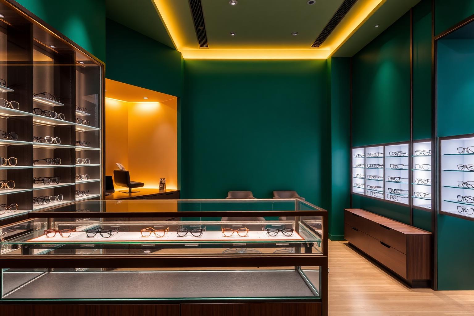 Designer eyewear display at Hephzibah Eye Care Victoria Island